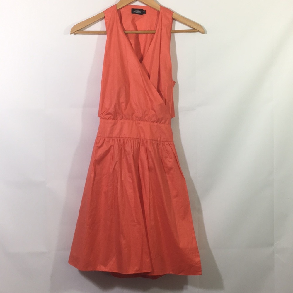 Kate Spade Saturday orange wrap dress size 2